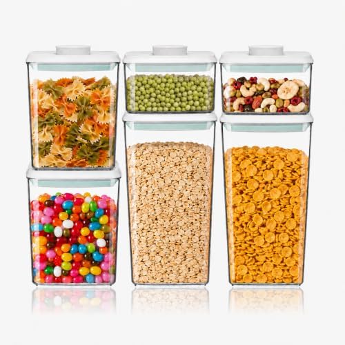 6-Piece Airtight Food Storage Containers, Clear Stackable Pop Lid by Unknown