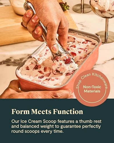 Caraway Stainless Steel Ice Cream Scoop with Ergonomic Handle - Image 2