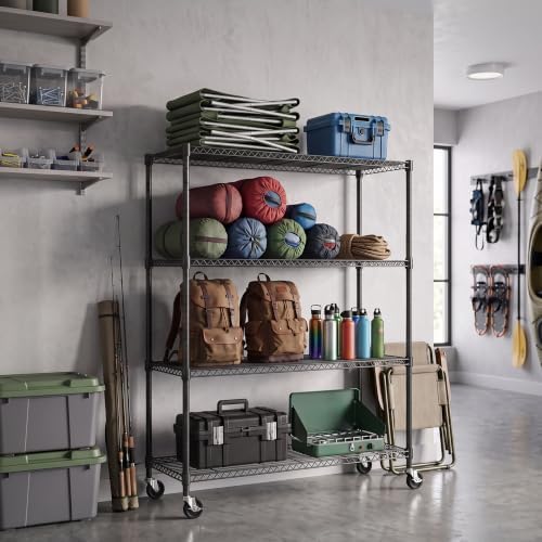 IZEUK Rolling Shelves for Garage Storage, Heavy Duty Wire Shelving Unit - Image 6