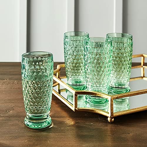 Villeroy & Boch Boston Green Crystal Highball Glasses, Set of 4 - Image 5