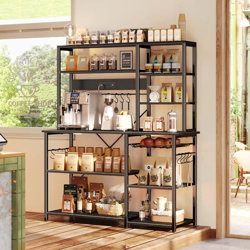 SUPERJARE Large Bakers Rack with Power Outlets, 47.2 Inches Microwave Stand - Image 6