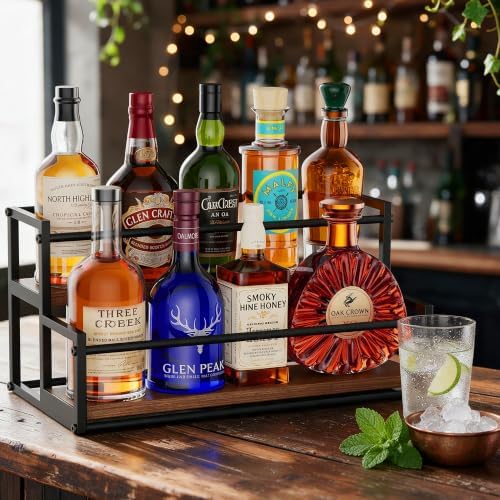 THYGIFTREE 2 Tier Liquor Bottle Display Shelf - Image 4