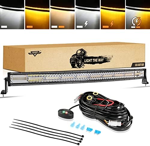 Auxbeam 42 Inch LED Light Bar, 240W Curved Off Road Amber White Combo Beam by Auxbeam