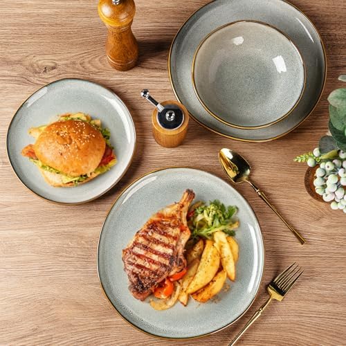 AmorArc Ceramic Dinnerware Sets for 8, 24Pcs Plates and Bowls Sets Dishes - Image 5
