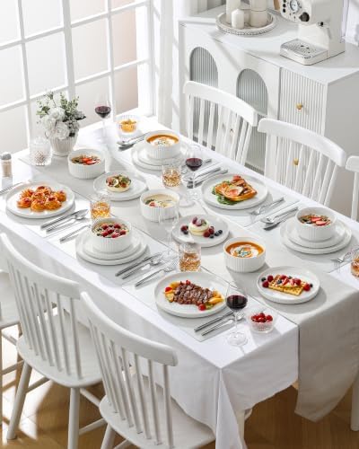 MALACASA Porcelain 18 Pieces Plates and Bowls Set, Dinnerware Set for 6 - Image 7