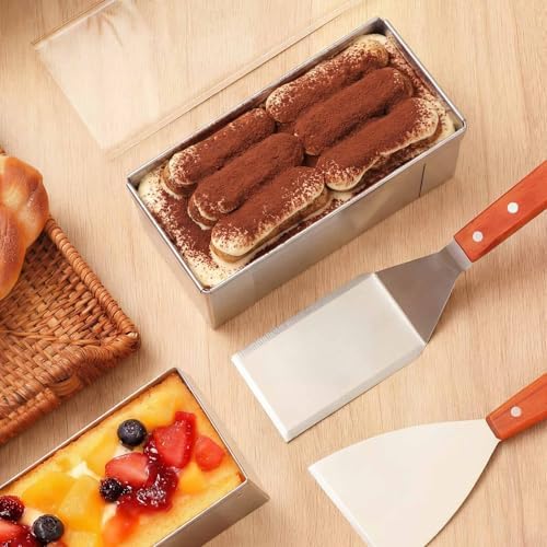 Blushtier 2 Pack Rectangle Tiramisu Pan Removable 9.45 X 3.94 X 2.56 Inch - Image 6