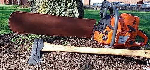 Leather Chainsaw BAR Cover Scabbard with Wrench Holder 28" - Image 5