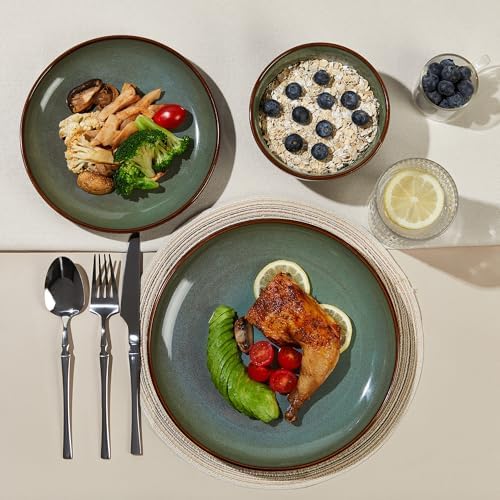 Pokini Stoneware Dinnerware Sets for 12, 36pcs Plates and Bowls Sets Dishes - Image 5