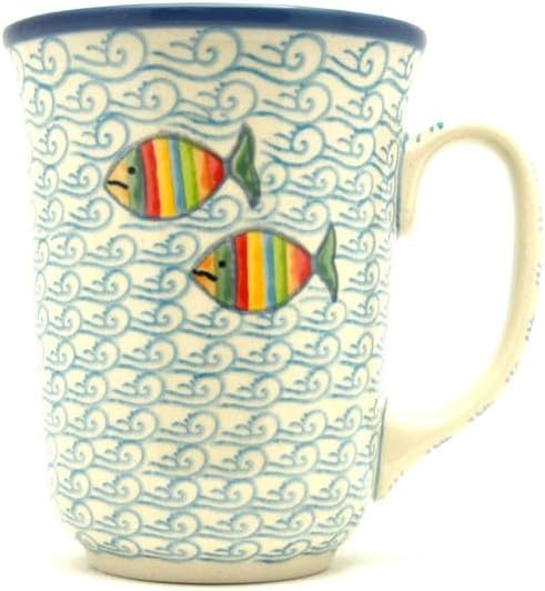 Polish Pottery Mug - 16 oz. Bistro - Rainbow Fish by Polish+Pottery+Gallery