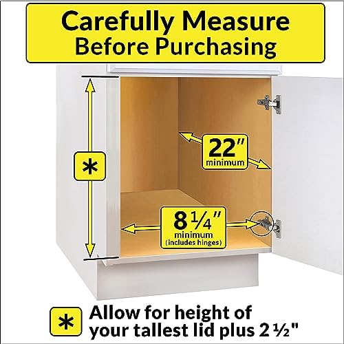 LYNK PROFESSIONAL® Pull Out Pot and Pan Lid Organizer Under Cabinet - Lifetime Ltd. Warranty – Cookie Sheet Organizer for Cabinet – Narrow Slide Out Baking Sheet Organizer Drawer – 7.25W x 21D, Chrome - Image 5