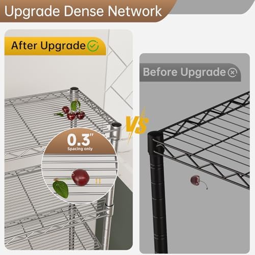 Golpart 5Tier Adjustable Storage Shelves Metal Wire Shelving Standing Shelf - Image 4
