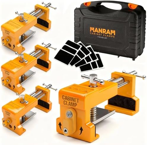 Cabinet Clamps 4 Pack, Face Frame Alignment Tool with Drill Guide by ManramTools