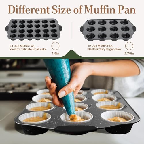 11-Piece Nonstick Baking Pans Set, Stackable Bakeware Sets, Black - Image 3
