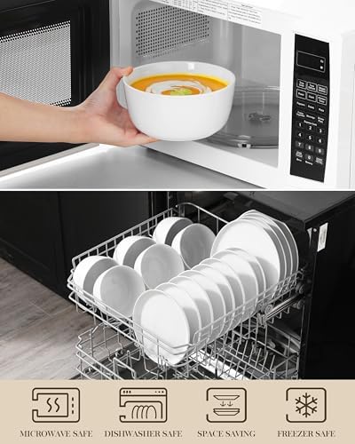 MALACASA 24-Piece Dinnerware Set for 8, White Porcelain Dishes - Image 4