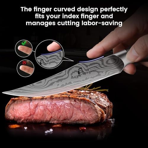 CoquusAid Steak Knives Set of 4, 4.8 Inch Fine-Edge Table Knives with Rest - Image 3