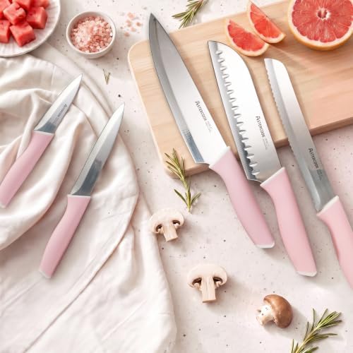 Astercook Knife Set, Kitchen Knives Set with Block and Sharpener 21 Pcs German Stainless Steel Sharp Blade Dishwasher Safe - Image 6