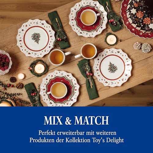 Villeroy & Boch Toy's Delight Christmas Collection Salad Plate, Premium Porcelain, 9.5 in Diameter, White/Multicolored, Christmas Tree Center Design - Image 5