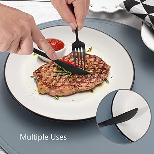 Matte Black Silverware Set, VANVRO 40-Piece Stainless Steel Flatware Set, Satin Finish tableware Cutlery Set, Service for 8, Home and Restaurant, Dishwasher Safe - Image 5