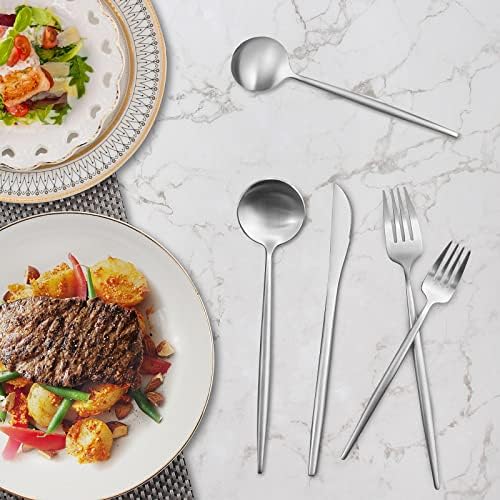 40-Piece Stainless Steel Flatware Set - 8-Piece Service, Satin Finished & Dishwasher Safe - Image 5