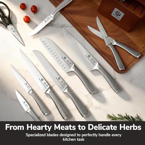 imarku 14-Piece Japanese Gyutou Stainless Steel Kitchen Knife Set - Image 6