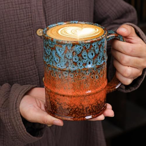 Coffee Mug,20 Oz Coffee Cups Ceramic Tea Cup Large Coffee Mug for Office and Home - Dishwasher and Microwave Safe Novelty Coffee Mug(2, Green and Blue) - Image 4