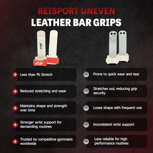 Reisport Women's Uneven Bar Gymnastics Grips - Durable Leather Hand Grips for Gymnastics Bars Women & Girls - Gymnastics Equipment & Accessories for Advanced Gymnasts - Image 6