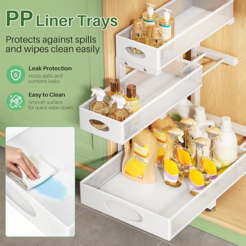 Kitstorack Under Sink Organizer 3-Tier Slide Out Drawer for Bathroom 1-Pack - Image 7