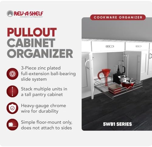 Rev-A-Shelf Pullout Drawer Organizer for Kitchen Cabinets, 24" x 22" - Image 5