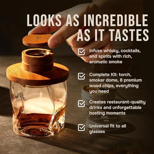 TSUKIGLASS® Bourbon Whiskey Smoker Kit with Torch, Luxury Gift for Men - Image 5