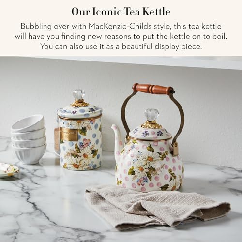 MACKENZIE-CHILDS Tea Kettle, 2 Quarts, Pink Wildflowers - Image 2