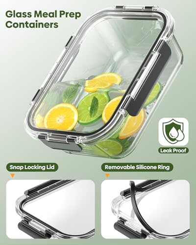 KEMETHY 40 PCS Glass Food Storage Containers with Lids - Image 5
