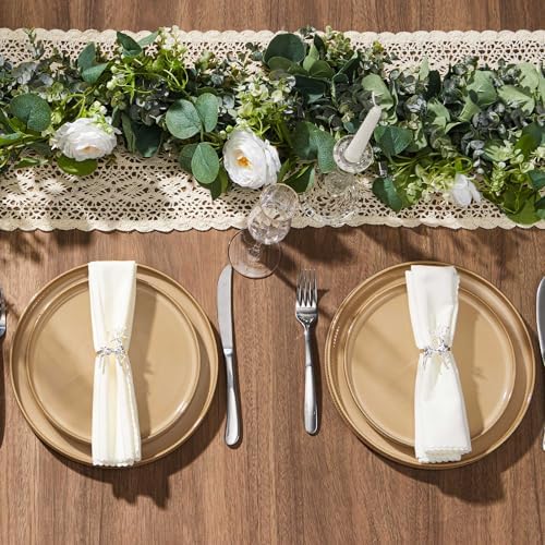 LIANYU 8 Piece Dinnerware Plates and Bowls for 2, Ceramic Elegant Stoneware Dishes Sets with Pasta Bowls, Modern Ribbed Dining Ware Dishware for Restaurant Wedding, Dishwasher Safe, Dune Khaki - Image 6