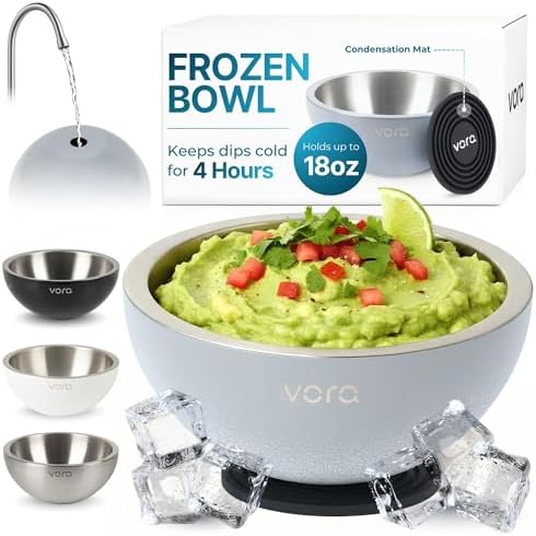 18oz Gray Stainless Steel Dip Chiller Bowl (1 Pack) by VORA