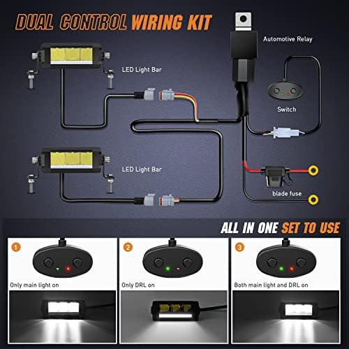 Nilight Pro Series 5.3 Inch Single Row Slim LED Light Bar with DRL - Image 6
