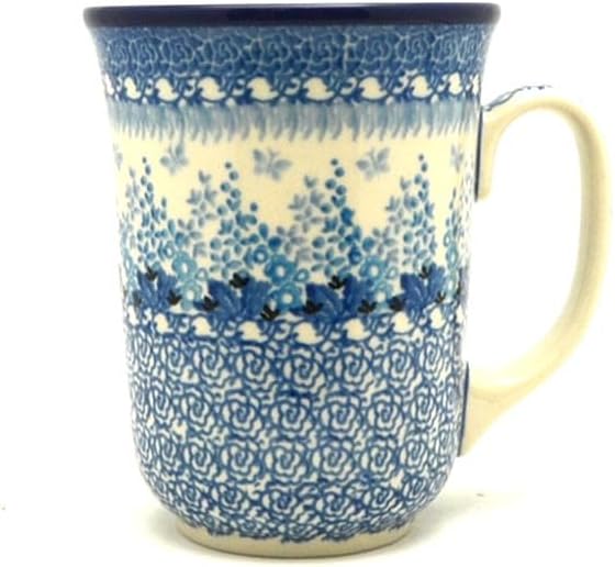 Polish Pottery Mug - 16 oz. Bistro - Blue Sage by Polish+Pottery+Gallery