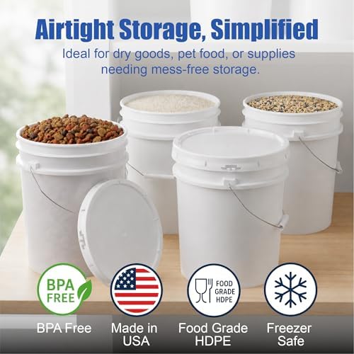 ePackageSupply 5 Gallon Bucket - Food Grade w/Lid BPA-Free,1 Pack -Natural - Image 2