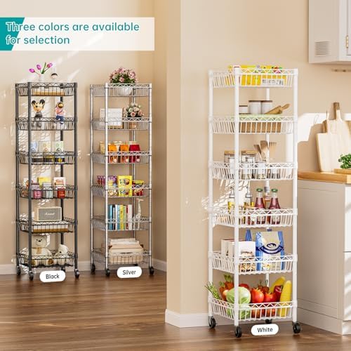 SINGAYE 6 Tier Shelf Wire Shelving Adjustable Storage Shelves Basket Rack - Image 4