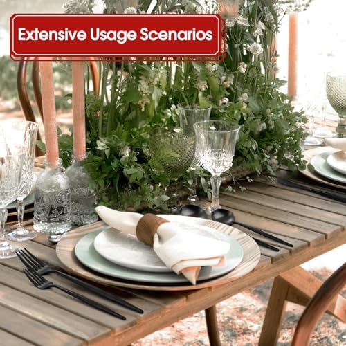 VANVRO Matte Black Silverware Set, 20-Piece Stainless Steel Flatware Set, Tableware Cutlery Set Service for 4, Satin Finish Utensils Set, Knife Fork Spoon Set for Home and Restaurant, Dishwasher Safe - Image 6