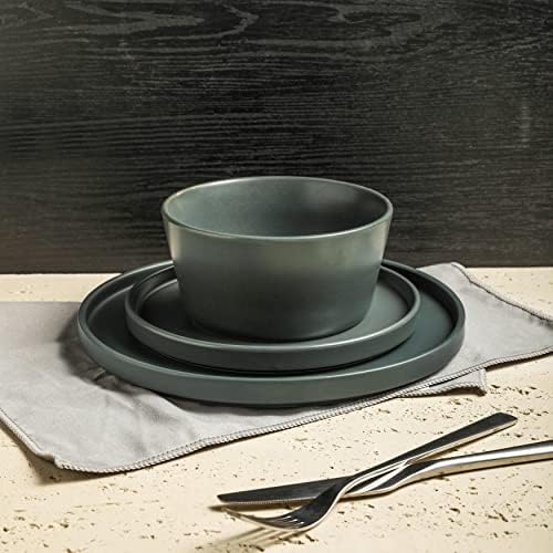 Stone Lain 32 Piece Stoneware Dinnerware Set, Service for 8, Gray Matte - Image 6