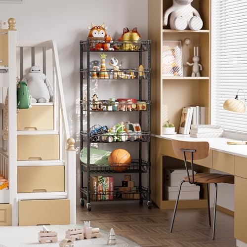 SINGAYE 6 Tier Shelf Wire Shelving Adjustable Storage Shelves Basket Rack - Image 5