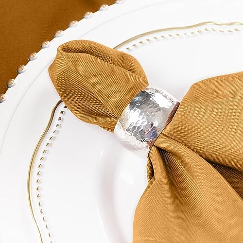 50 pcs 17-Inch Gold Polyester Table Napkins Reusable Washable Wedding Party Dinner Linens Tableware Supplies - Image 5