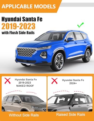KINGGERI Roof Rack Cross Bars for 2019-2023 Hyundai Santa Fe & Hybrid - Image 2