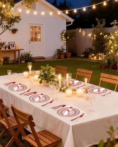 Goodluck 700 Pcs Red Plates and Napkins Party Supplies, Clear Plastic Plate - Image 5