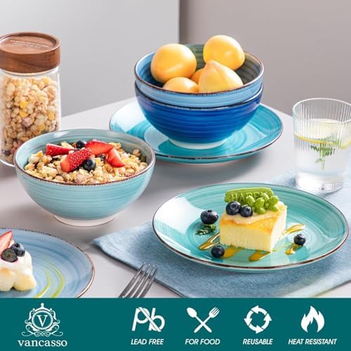 vancasso Bonita Stoneware Dinnerware Sets, 24 Pieces Dishes Set for 6 - Image 4