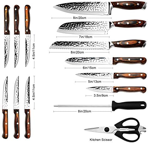 15 Pieces Kitchen Knife Set with Block and Sharpener - Image 2