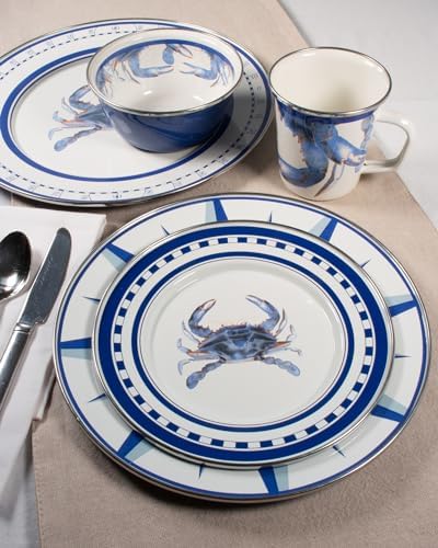 Golden Rabbit Enamelware Medium Tray, 15.5 inch, Blue Crab - Image 3