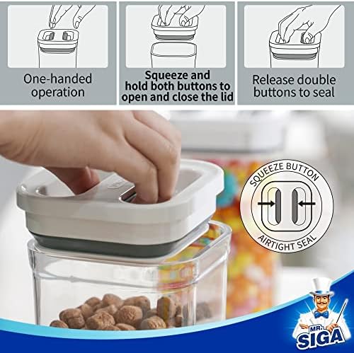MR.SIGA 8 Piece Airtight Food Storage Container Set for Pantry Organization - Image 3