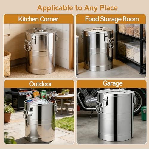 Newget 45 lb Stainless Steel Dog Food Storage Container with Scoop - Image 6