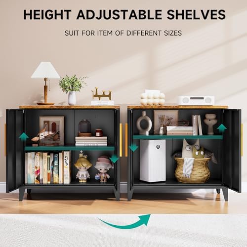 SISESOL Black Storage Cabinet with Doors and Shelves,30 inch Pantry Cabinet Sideboard with Leg,Small Accent Cabinets with Storage,Side Floor Cabinets for Home,Kitchen,Coffee Bar,Dining/Living Room - Image 6