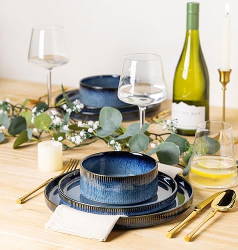 TheTerra Ceramic Dinnerware Set for 4, 12-Piece Plates and Bowls Set - Image 6